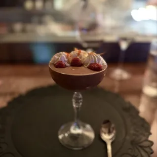 Chocolate Mousse, Raspberries, Crème Chantilly