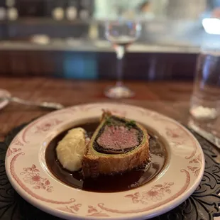 Beef Wellington, whipped potatoes, sauce bordelaise