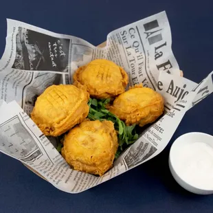 Fried Stuffed Mushrooms ( stuffed with crab meat )