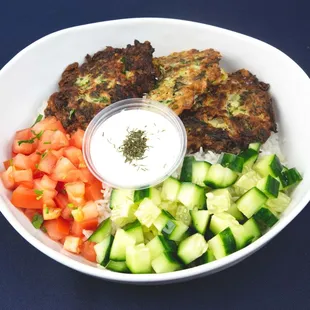 Zucchini Fritters Bowl