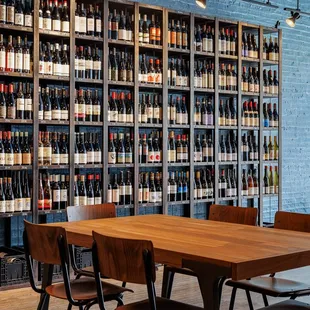 Le Midi interior wine retail shelves and seating