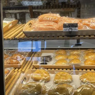 a display of baked goods