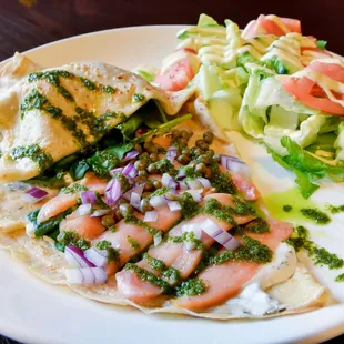 Try Salmon Delight crepe!! You will love it!!