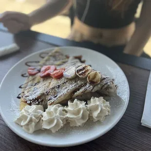 Strawberry banana and Nutella crepe...so big!