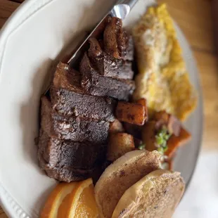 Steak  and Egg  breakfast plate