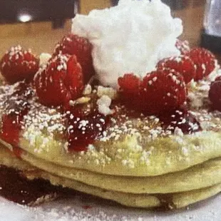 Raspberry White-Chocolate Macadamia Nut Pancakes