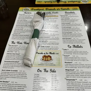 The menu