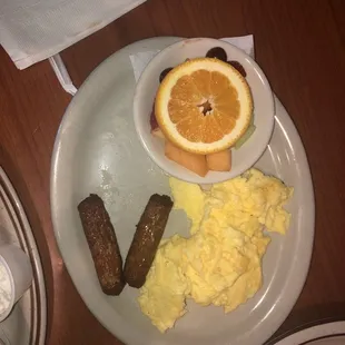 Scrambled Eggs &amp; Turkey Sausage.