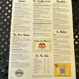 Breakfast, Brunch or lunch Menu