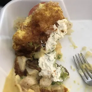 Burnt Omelet &amp; ingredients.