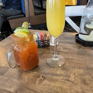 bloody mary meet mimosa! so glad to be back and have Stephanie serving us. looking forward to another delicious breakfast.