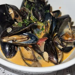 Mussels à la crème.