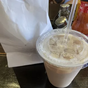 Iced Chai and Chocolate Croissant