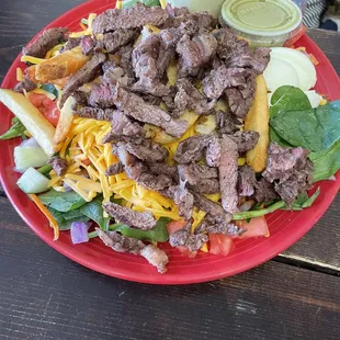 Rib eye salad