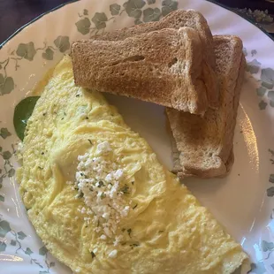 Spinach and feta omelette