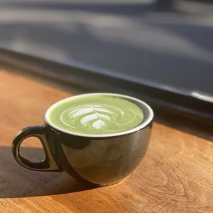 a cup of green tea