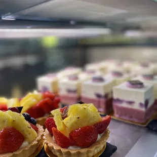 a variety of desserts