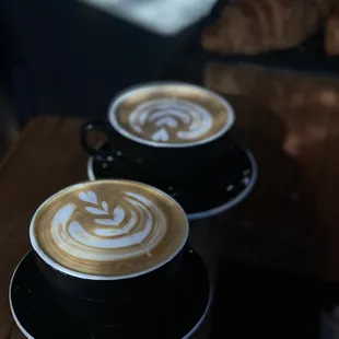 two cups of cappuccino