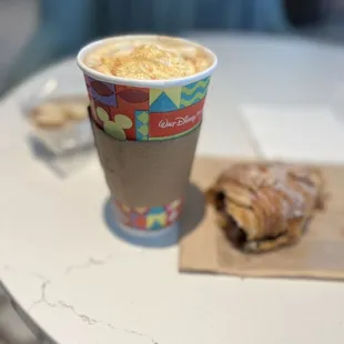 Croissant and latte