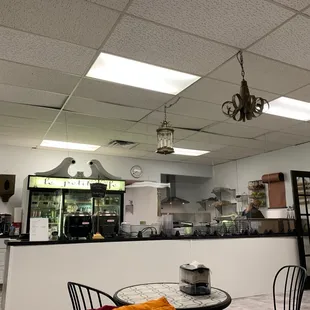 Cafe area and serving counter