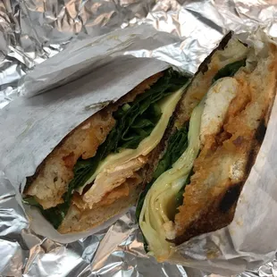 Sun dried tomatoes + chicken breast panini