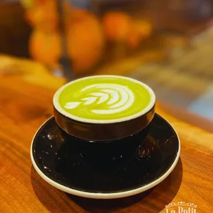 a cup of matcha latte