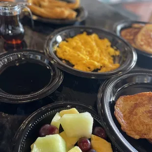 Catfish, Ever So Flaky Croissant Toast, Scrambled Egg, Buttermilk Pancake