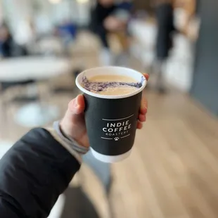 Tea latte from Indie Coffee Roasters in the same space here
