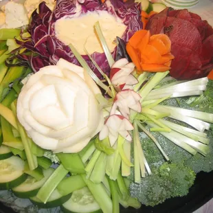 a platter of vegetables