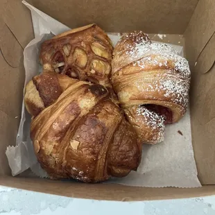 Chocolate cherry, apple, and raspberry cream cheese pastries