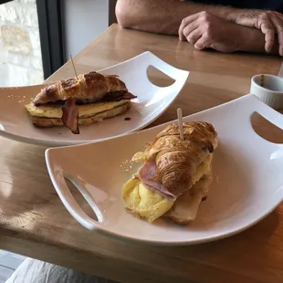 Breakfast croissant sandwich