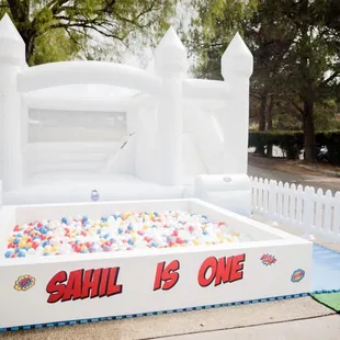 The best combination to book. The bounce castle and ball pit is perfect for all ages! 

Lots of jumping, climbing and sensory!