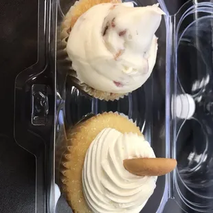 Banana Pudding and Maple Bacon cupcake