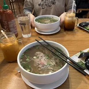 Beef 21. Pho Rare Steak - Pho Tai 27. Pho Chicken - Pho Ga Thai tea