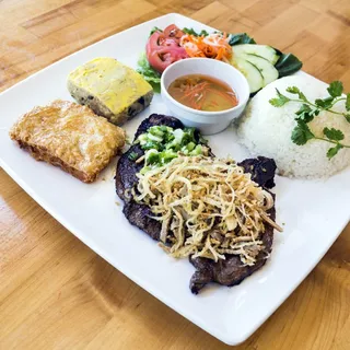 34. Rice with grilled shrimp - Com Tom Nuong Plate