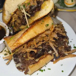 OXTAIL FRENCH DIP ON BAGUETTE