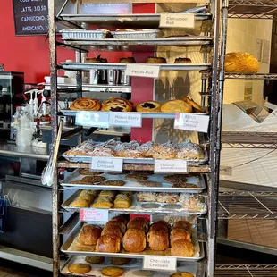a display of baked goods