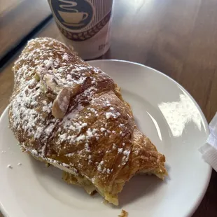 Almond croissant, coffee