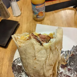 Solid breakfast burrito