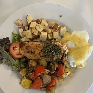 Salmon and I added poached eggs for an amazing brunch