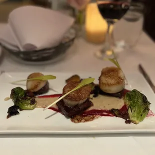 scallops and brussels sprouts