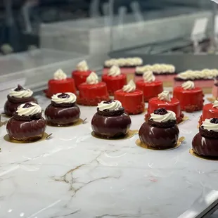 Red velvet and black forest cake