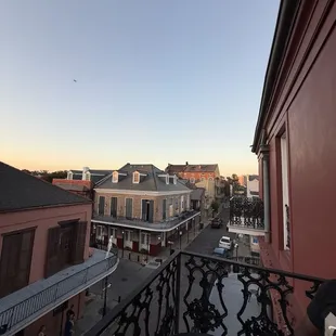 View while sitting on the single balcony located on the 3rd floor (pic taken on 09/27/2024 - 6:40pm)