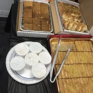 The two white trays are from le roi and they were gone within minutes!!!! The mammoul &amp; faisalyi