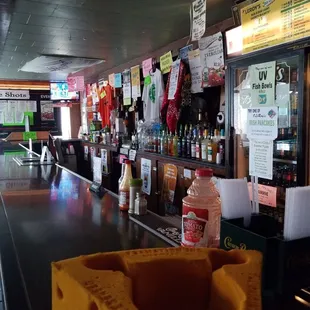 the counter and bar area