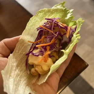 My handmade Boom Boom Shrimp Lettuce Wrap