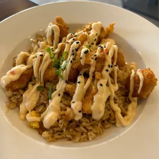 Boom Boom Chicken over Fried Rice