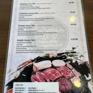 Korean BBQ Sets Front