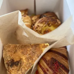 Bacon quiche, very berry croissant