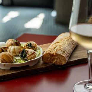 Escargot, served at dinner and brunch